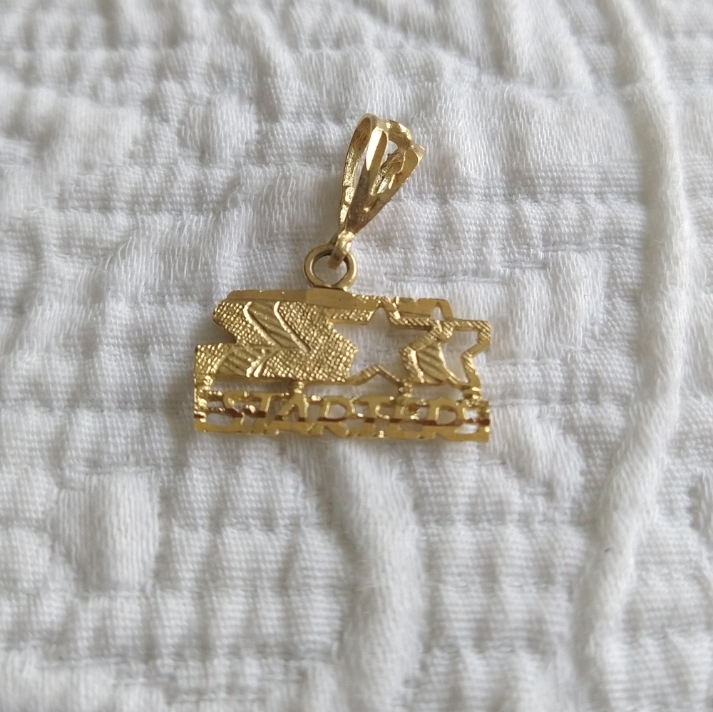 Vintage 10k Handmade Gold Starter Pendant .417 av 5" x 1" retro classic hip hop